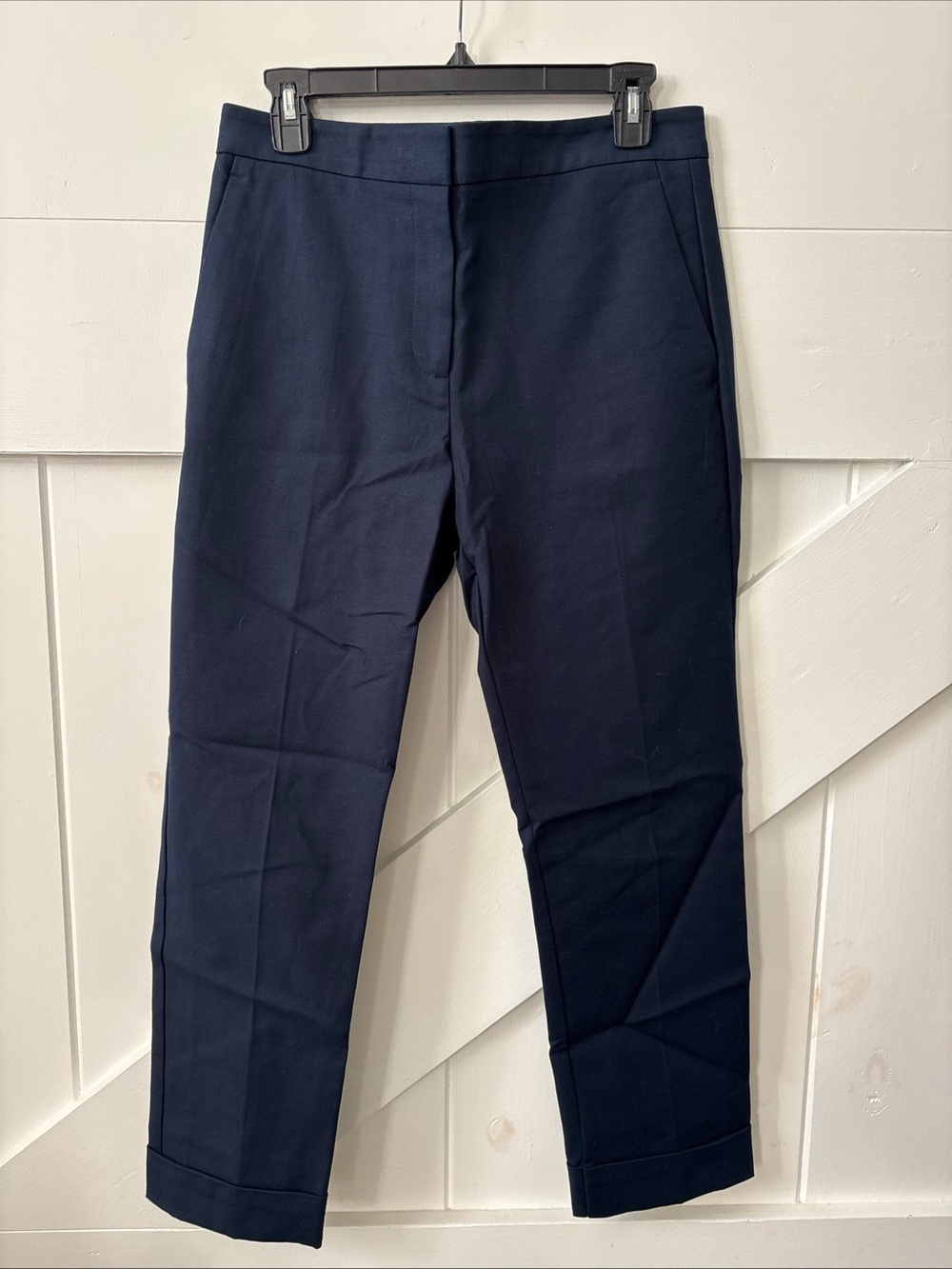 Ann Taylor Factory Women’s Dress Pants Size 4 Cuffed Straight Leg Navy Career